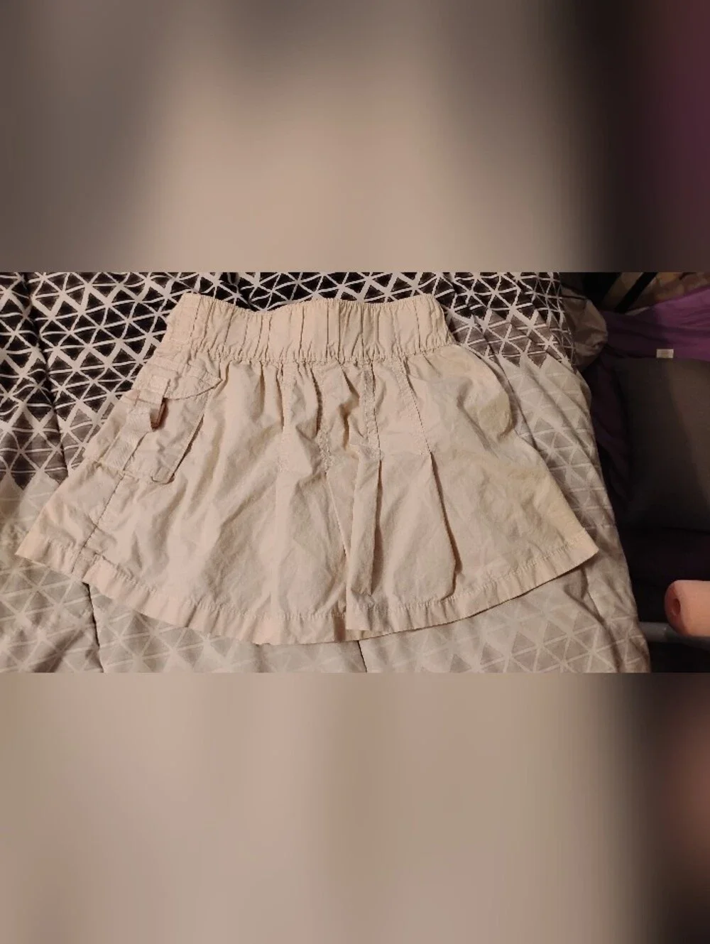 Justice Cream Ruffle Drawstring Skort